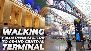 Walking NYC  Penn Station to Times Square amp Grand Central Terminal July 2021 [upl. by Ronacin]