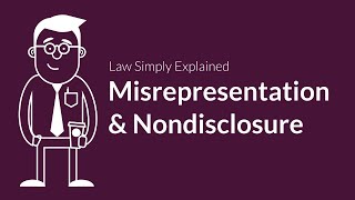 Misrepresentation and Nondisclosure  Contracts  Defenses amp Excuses [upl. by Amiarom]