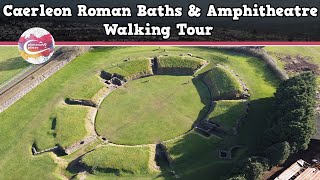 CAERLEON ROMAN BATHS amp AMPHITHEATRE WALES  Walking Tour  Pinned on Places [upl. by Averat]