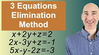 Solving Systems of 3 Equations Elimination [upl. by Horsey]