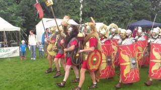 Roman Reenactment at the Amphitheatre in Caerleon Marching In [upl. by Toms368]